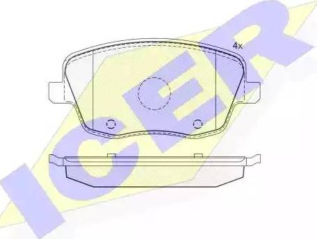 Icer 181575 - Kit de plaquettes de frein, frein à disque cwaw.fr