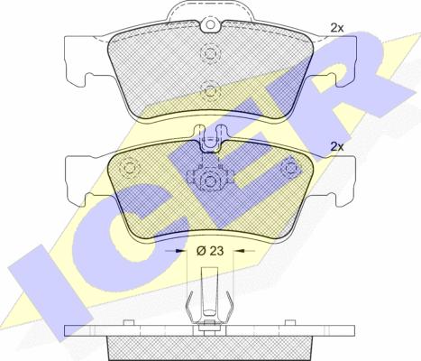 Icer 181576-396 - Kit de plaquettes de frein, frein à disque cwaw.fr