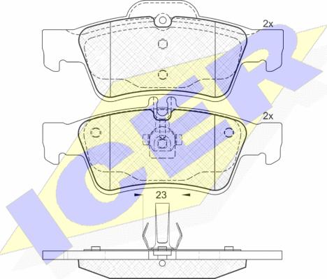 Icer 181576 - Kit de plaquettes de frein, frein à disque cwaw.fr