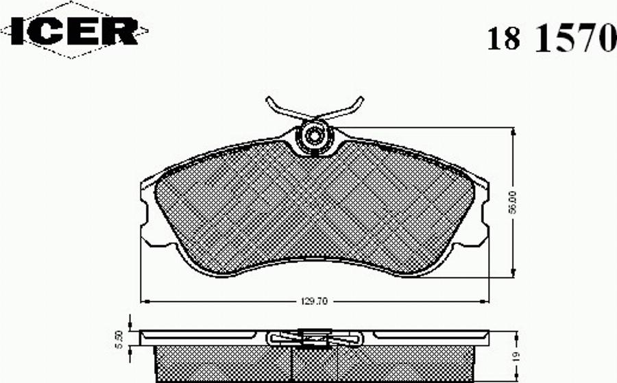 Icer 181570 - Kit de plaquettes de frein, frein à disque cwaw.fr