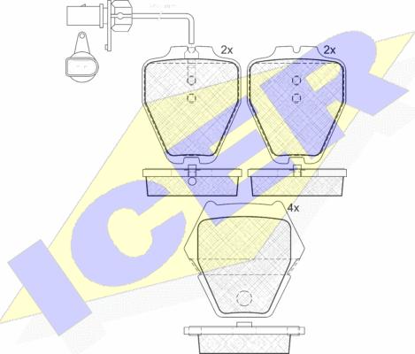 Icer 181571 - Kit de plaquettes de frein, frein à disque cwaw.fr