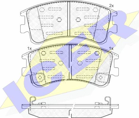 Icer 181578 - Kit de plaquettes de frein, frein à disque cwaw.fr