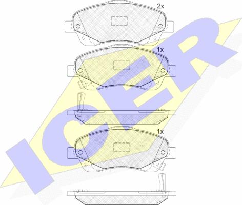 Icer 181573 - Kit de plaquettes de frein, frein à disque cwaw.fr