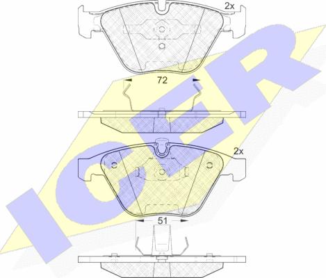 Icer 181577 - Kit de plaquettes de frein, frein à disque cwaw.fr