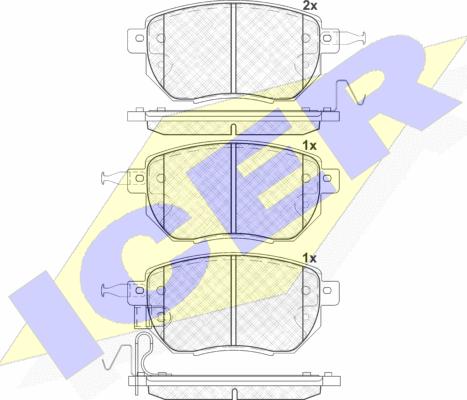 Icer 181696 - Kit de plaquettes de frein, frein à disque cwaw.fr