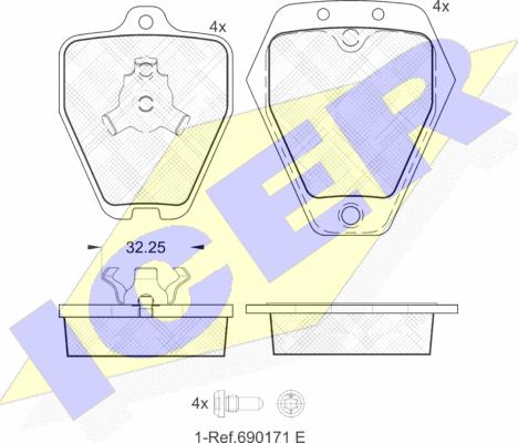 Icer 181692 - Kit de plaquettes de frein, frein à disque cwaw.fr