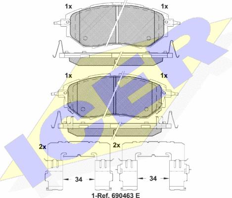 Icer 181697-067 - Kit de plaquettes de frein, frein à disque cwaw.fr