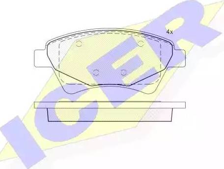 Icer 181649 - Kit de plaquettes de frein, frein à disque cwaw.fr