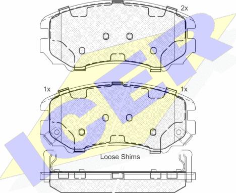 Icer 181644 - Kit de plaquettes de frein, frein à disque cwaw.fr