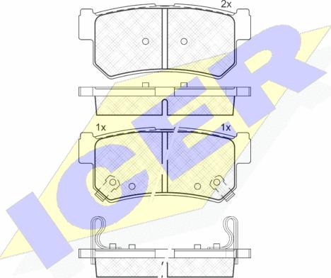 Icer 181646 - Kit de plaquettes de frein, frein à disque cwaw.fr