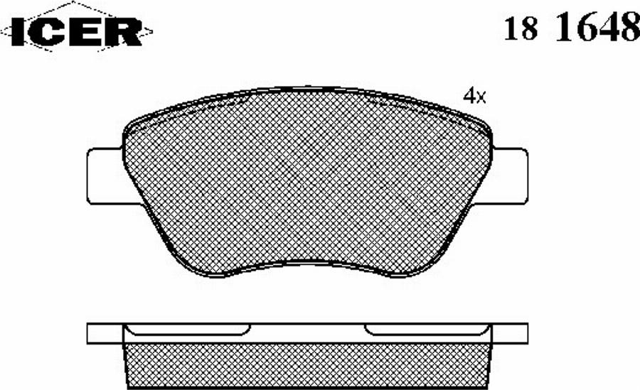 Icer 181648 - Kit de plaquettes de frein, frein à disque cwaw.fr