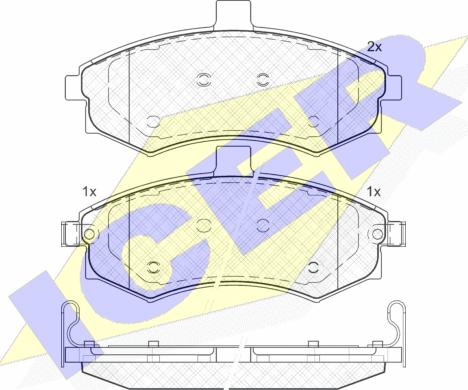 Icer 181643 - Kit de plaquettes de frein, frein à disque cwaw.fr