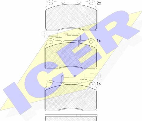 Icer 181647 - Kit de plaquettes de frein, frein à disque cwaw.fr