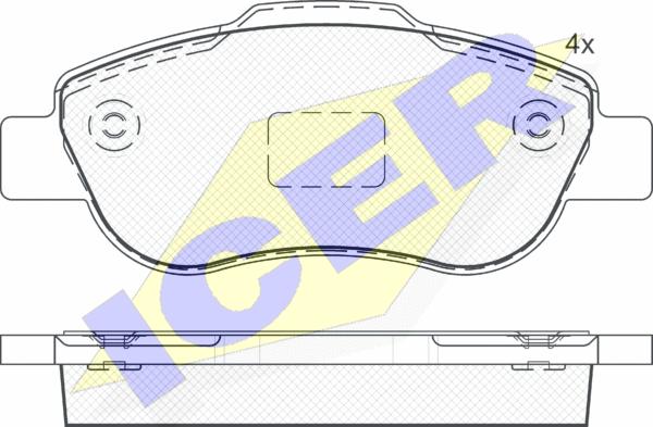 Icer 181659 - Kit de plaquettes de frein, frein à disque cwaw.fr