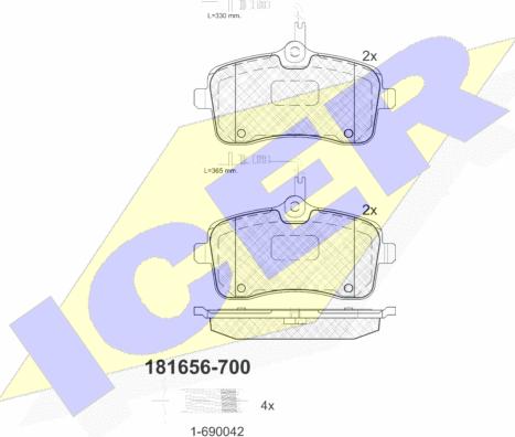 Icer 181656-700 - Kit de plaquettes de frein, frein à disque cwaw.fr