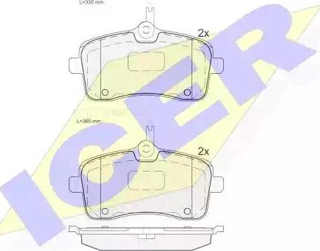 Icer 181656 - Kit de plaquettes de frein, frein à disque cwaw.fr