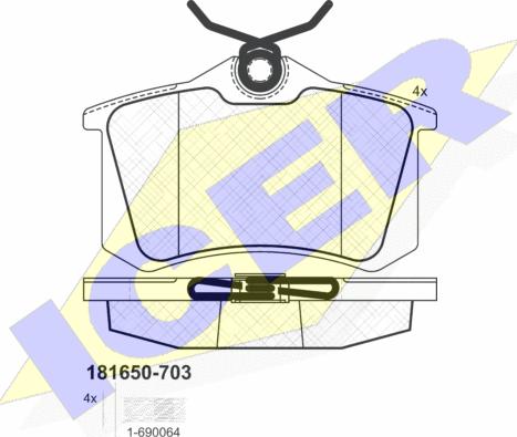 Icer 181650-703 - Kit de plaquettes de frein, frein à disque cwaw.fr