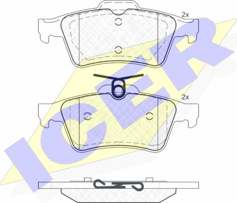 Icer 181651-200 - Kit de plaquettes de frein, frein à disque cwaw.fr