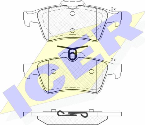 Icer 181651 - Kit de plaquettes de frein, frein à disque cwaw.fr