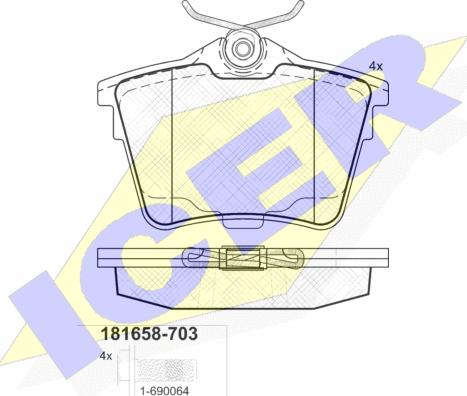 Icer 181658-703 - Kit de plaquettes de frein, frein à disque cwaw.fr