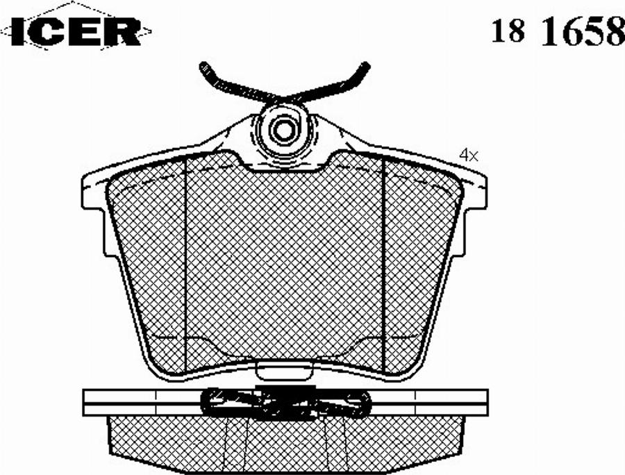 Icer 181658 - Kit de plaquettes de frein, frein à disque cwaw.fr