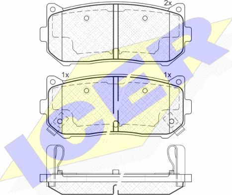 Icer 181669 - Kit de plaquettes de frein, frein à disque cwaw.fr