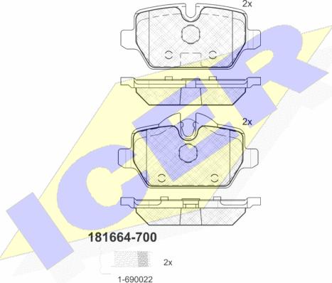 Icer 181664-700 - Kit de plaquettes de frein, frein à disque cwaw.fr