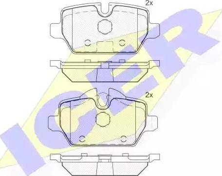 Icer 181664 - Kit de plaquettes de frein, frein à disque cwaw.fr