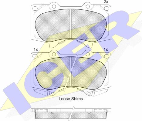 Icer 181665 - Kit de plaquettes de frein, frein à disque cwaw.fr