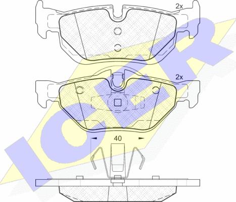 Icer 181663 - Kit de plaquettes de frein, frein à disque cwaw.fr