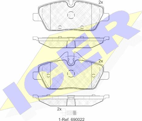 Icer 181662-202 - Kit de plaquettes de frein, frein à disque cwaw.fr