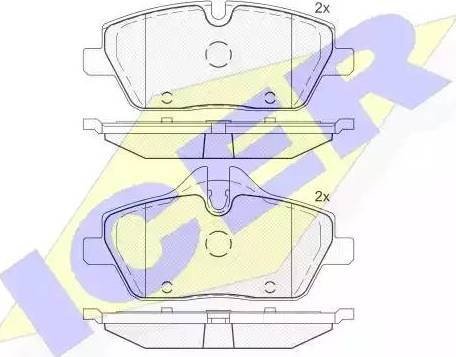 Icer 181662 - Kit de plaquettes de frein, frein à disque cwaw.fr