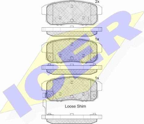 Icer 181667 - Kit de plaquettes de frein, frein à disque cwaw.fr