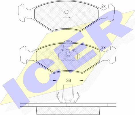 Icer 181604 - Kit de plaquettes de frein, frein à disque cwaw.fr