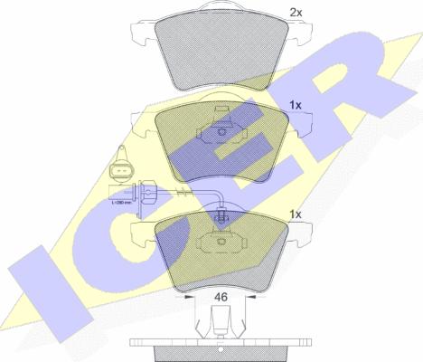 Icer 181605 - Kit de plaquettes de frein, frein à disque cwaw.fr