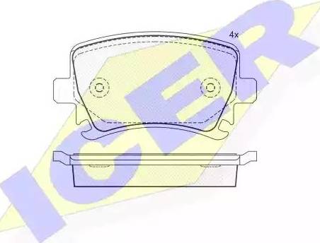 Icer 181600 - Kit de plaquettes de frein, frein à disque cwaw.fr