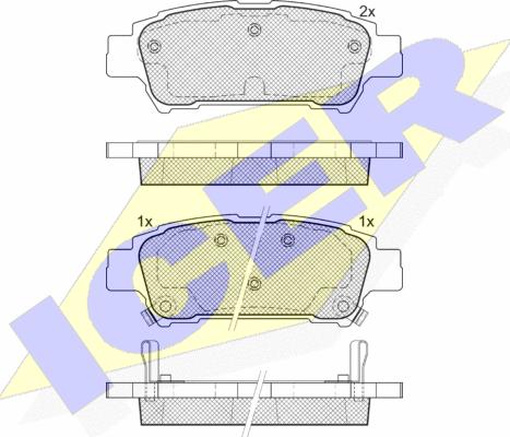 Icer 181608 - Kit de plaquettes de frein, frein à disque cwaw.fr