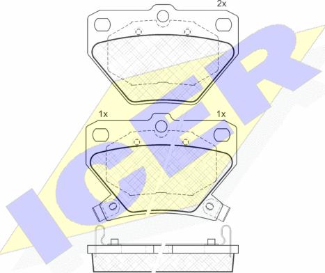 Icer 181607 - Kit de plaquettes de frein, frein à disque cwaw.fr