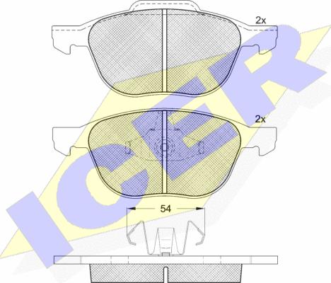 Icer 181617399 - Kit de plaquettes de frein, frein à disque cwaw.fr