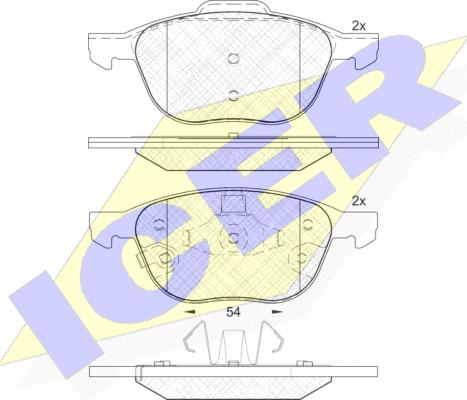 Icer 181617-203 - Kit de plaquettes de frein, frein à disque cwaw.fr