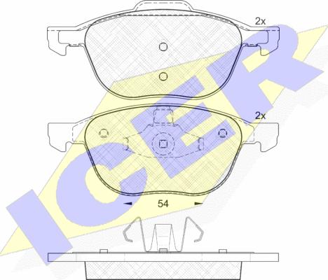 Icer 181617 - Kit de plaquettes de frein, frein à disque cwaw.fr