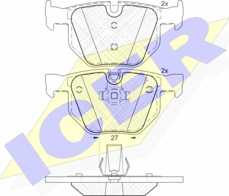 Icer 181684 - Kit de plaquettes de frein, frein à disque cwaw.fr