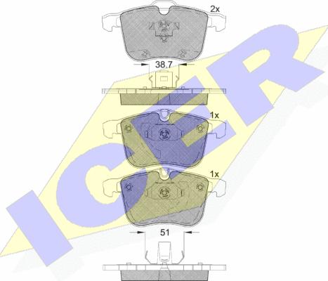 Icer 181681 - Kit de plaquettes de frein, frein à disque cwaw.fr