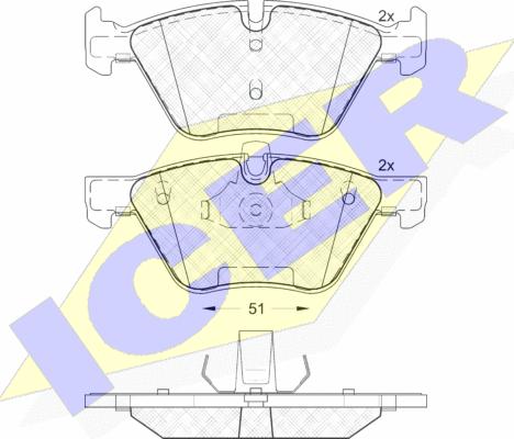 Icer 181683 - Kit de plaquettes de frein, frein à disque cwaw.fr