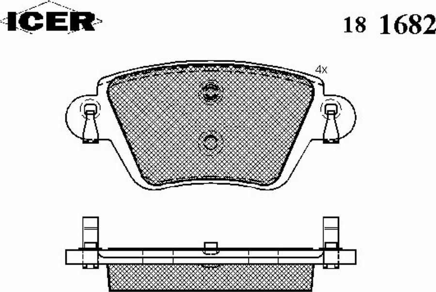 Icer 181682 - Kit de plaquettes de frein, frein à disque cwaw.fr