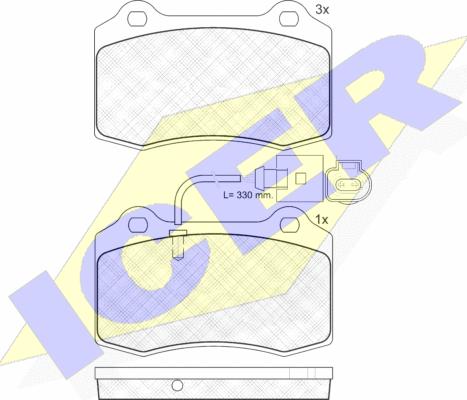 Icer 181636 - Kit de plaquettes de frein, frein à disque cwaw.fr