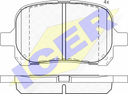 Icer 181632 - Kit de plaquettes de frein, frein à disque cwaw.fr