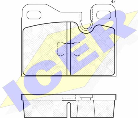 Icer 181624 - Kit de plaquettes de frein, frein à disque cwaw.fr