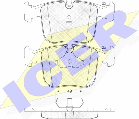 Icer 181628 - Kit de plaquettes de frein, frein à disque cwaw.fr