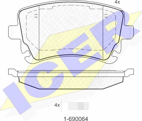 Icer 181674-204 - Kit de plaquettes de frein, frein à disque cwaw.fr